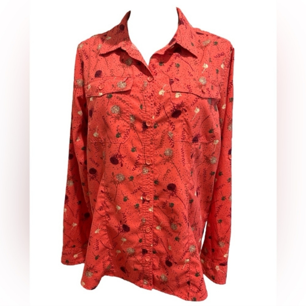 BRIGHT MULTI-COLOR FLORAL BLOUSE ADVANCED EXPEDITION ROYAL ROBBINS XL